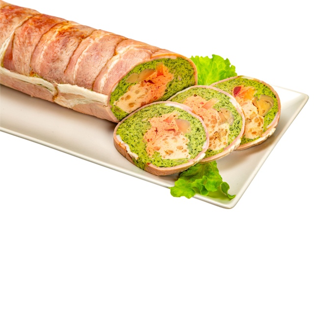 Chicken roulade with mushroom and beet filling