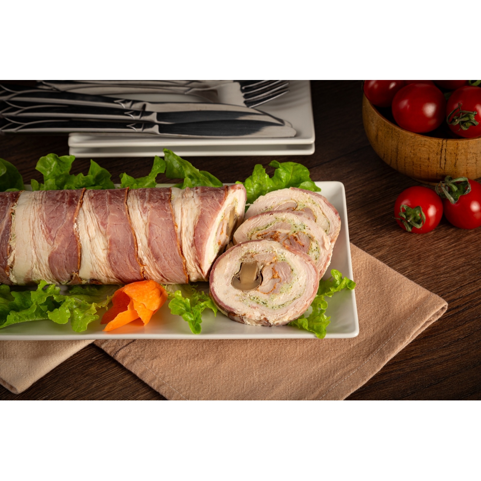 Mixed chicken roulade