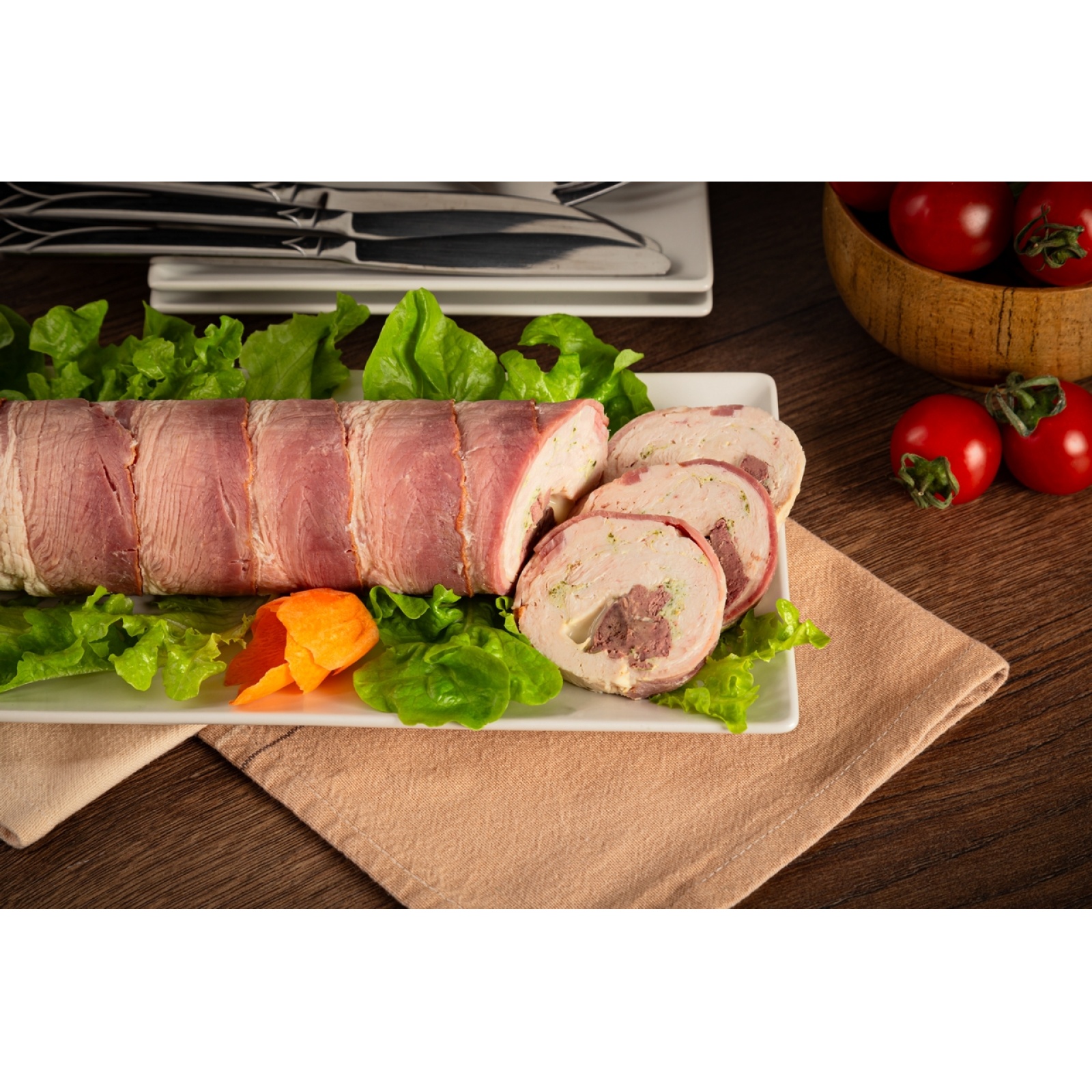 Chicken roulade with liver